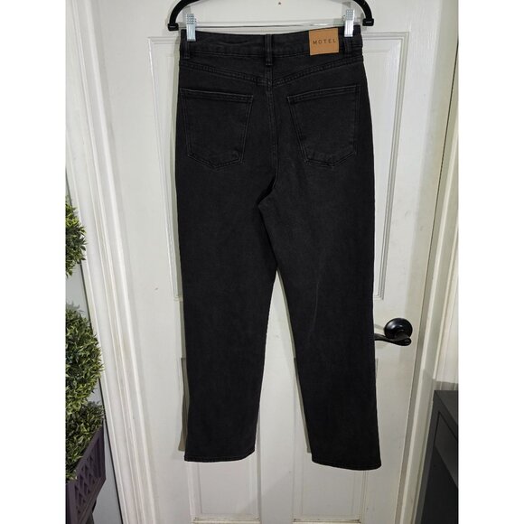 Motel Denim Black Split Bootleg High-Waist Jeans Women's L - Picture 4 of 12